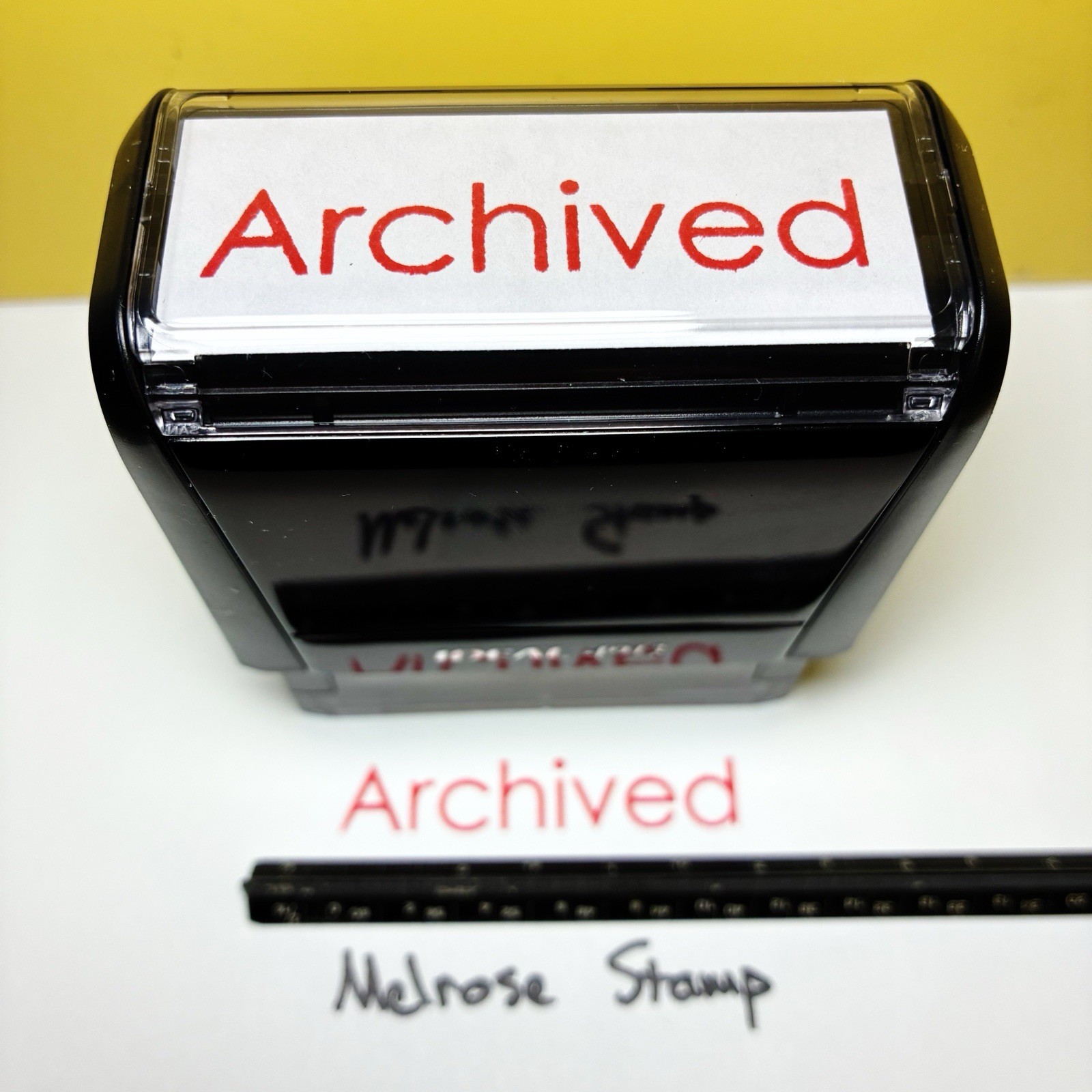 Archived Rubber Stamp Red Ink Self Inking Ideal 4913