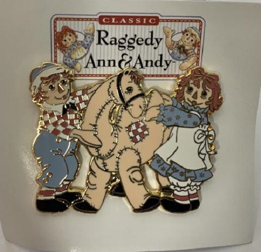 Raggedy Ann & Andy Collectible Lapel Pins 1 1/4" Tall