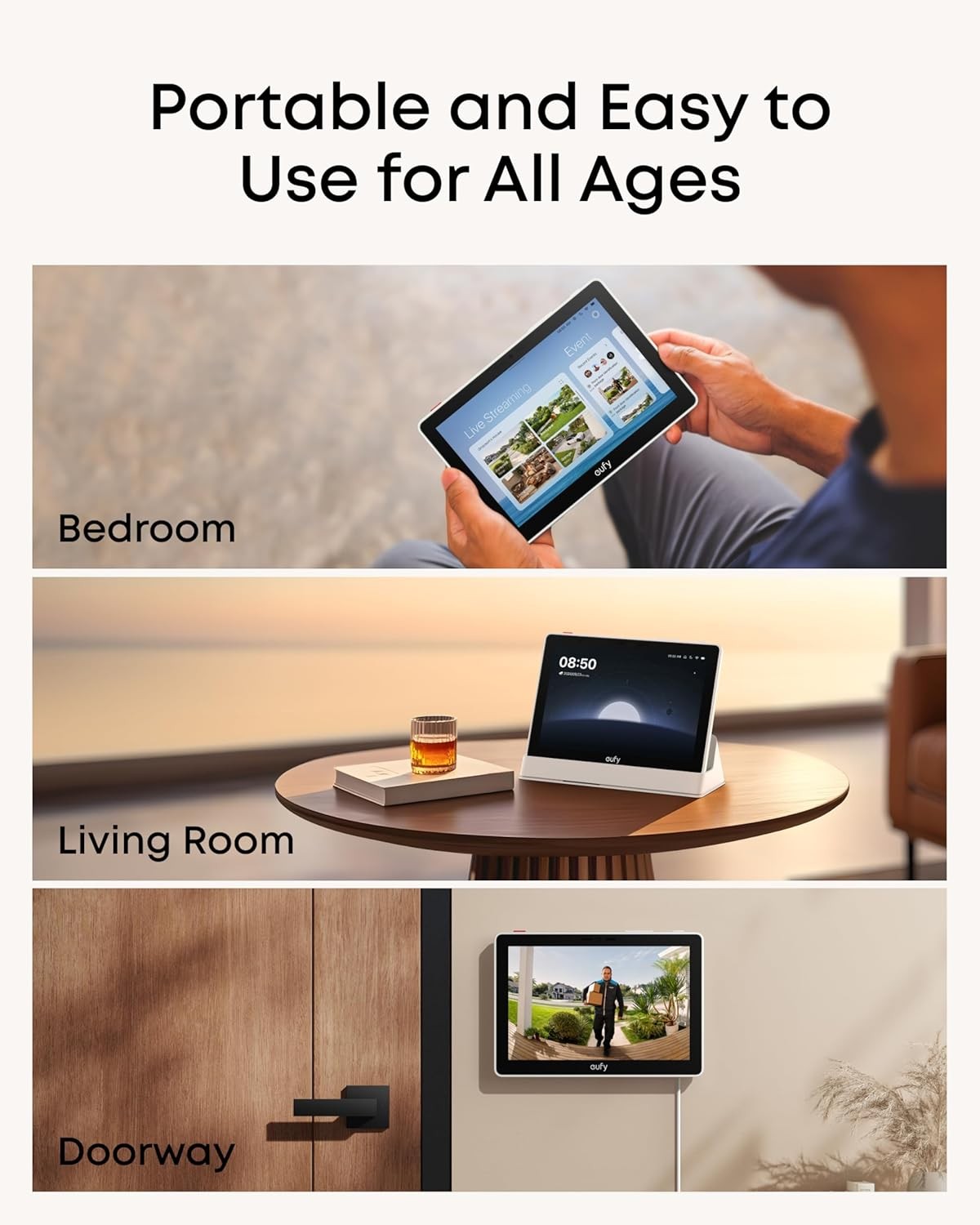 eufy Security eufy Smart Display E10, Smart Home Hub, 8" Control Panel Four View