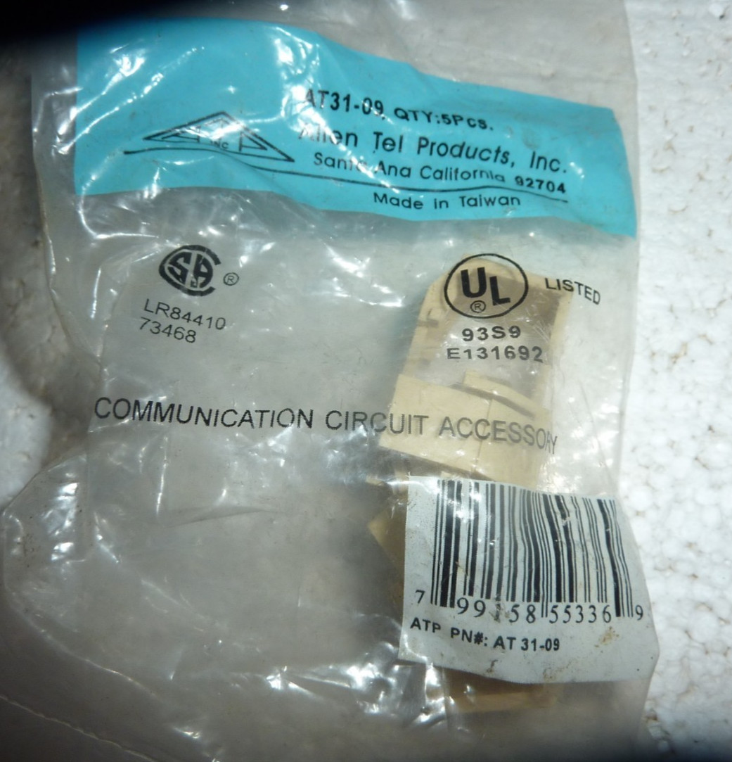 ALLEN TEL PRODUCTS AT31-09 / AT3109 New in Package 5 Pack  S-60