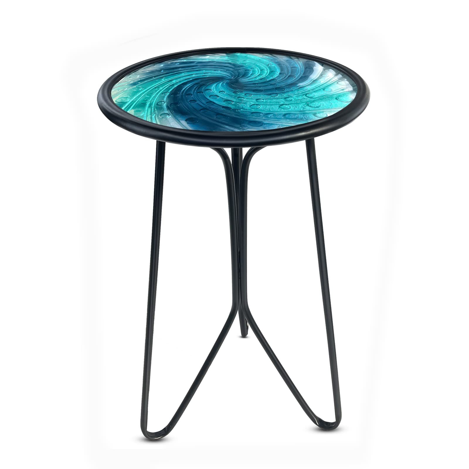 Patio Side Table Small Round End Table Metal Side Table Outdoor Small Porch Tabl