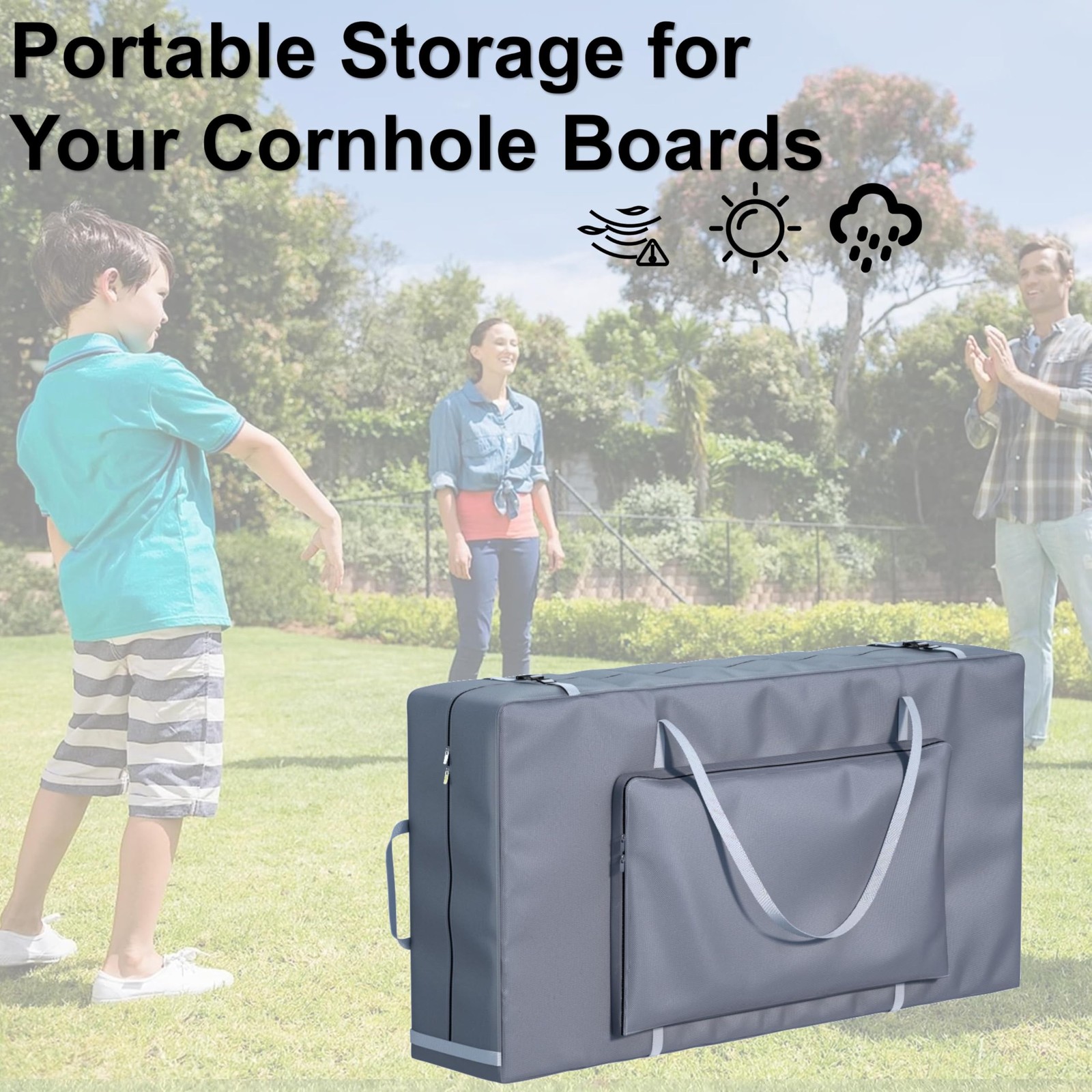 Cornhole Carrying Case Fits 4' x 2' Regulation Size Board,With Bean Bag Stora...