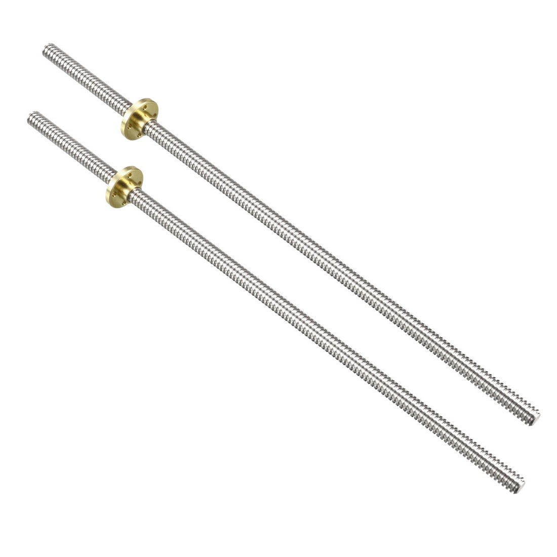 2pack 300mm T8 Pitch 2mm Lead 2mm Lead Screw Rod with Copper Nut for 3D Printer