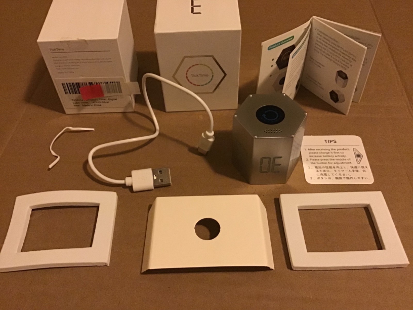 Ticktime Pomodoro Timer-Productivity Cube-Hexagon Magnetic Flip Focus Timer-USED