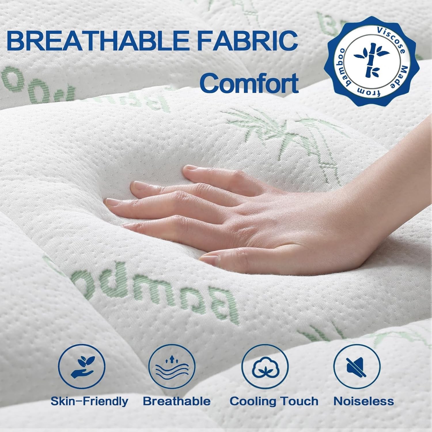 Mattress Topper California King Size, Cooling Extra King, White