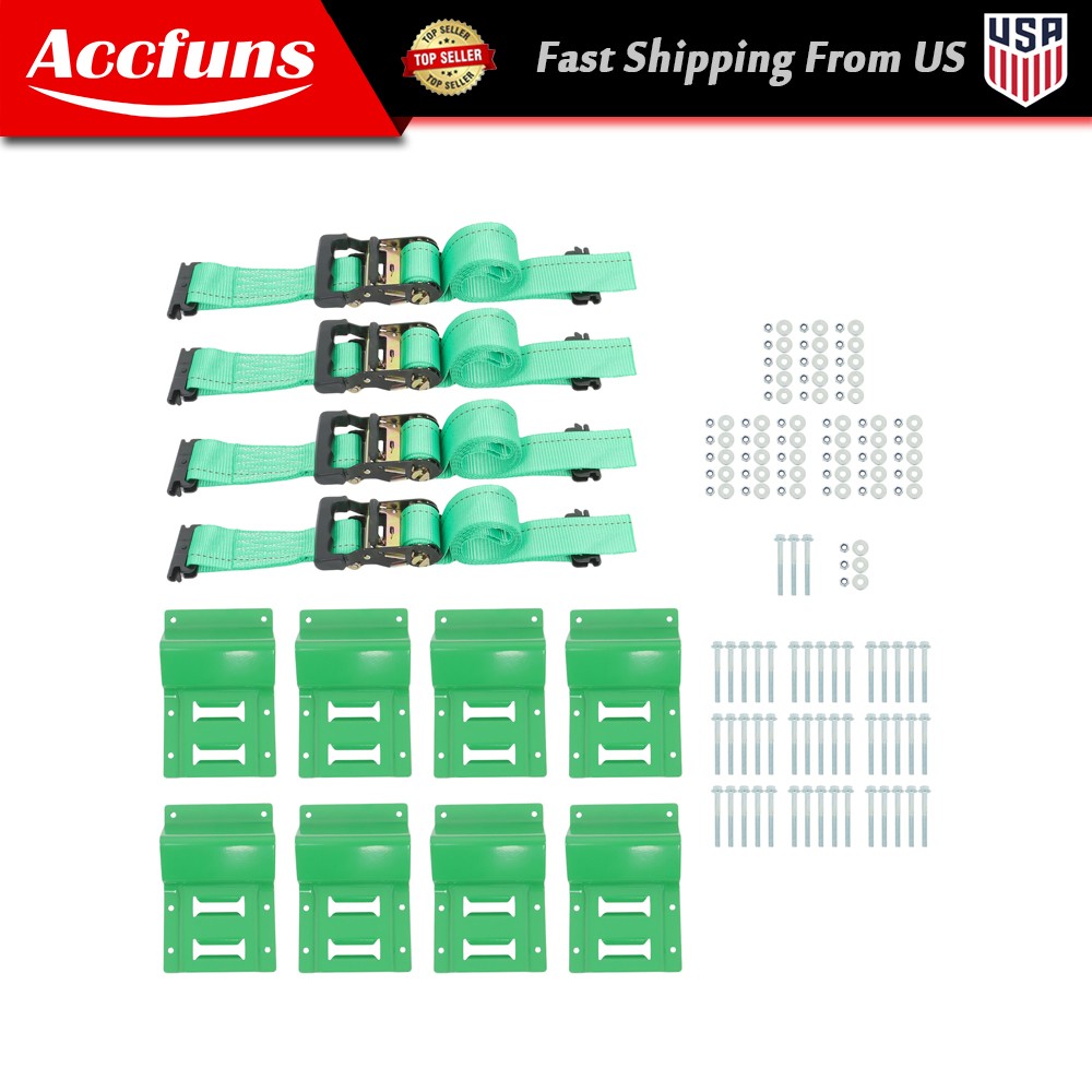 4 Pack Wheel Chock Tie Down Kit Heavy Duty Strap System for ATV UTV Trailer Tire