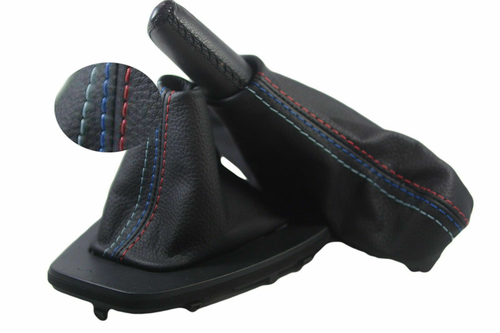 Fits 2005-2013 BMW E90 PVC Leather Automatic & Brake Boot Cover M Type Stitch