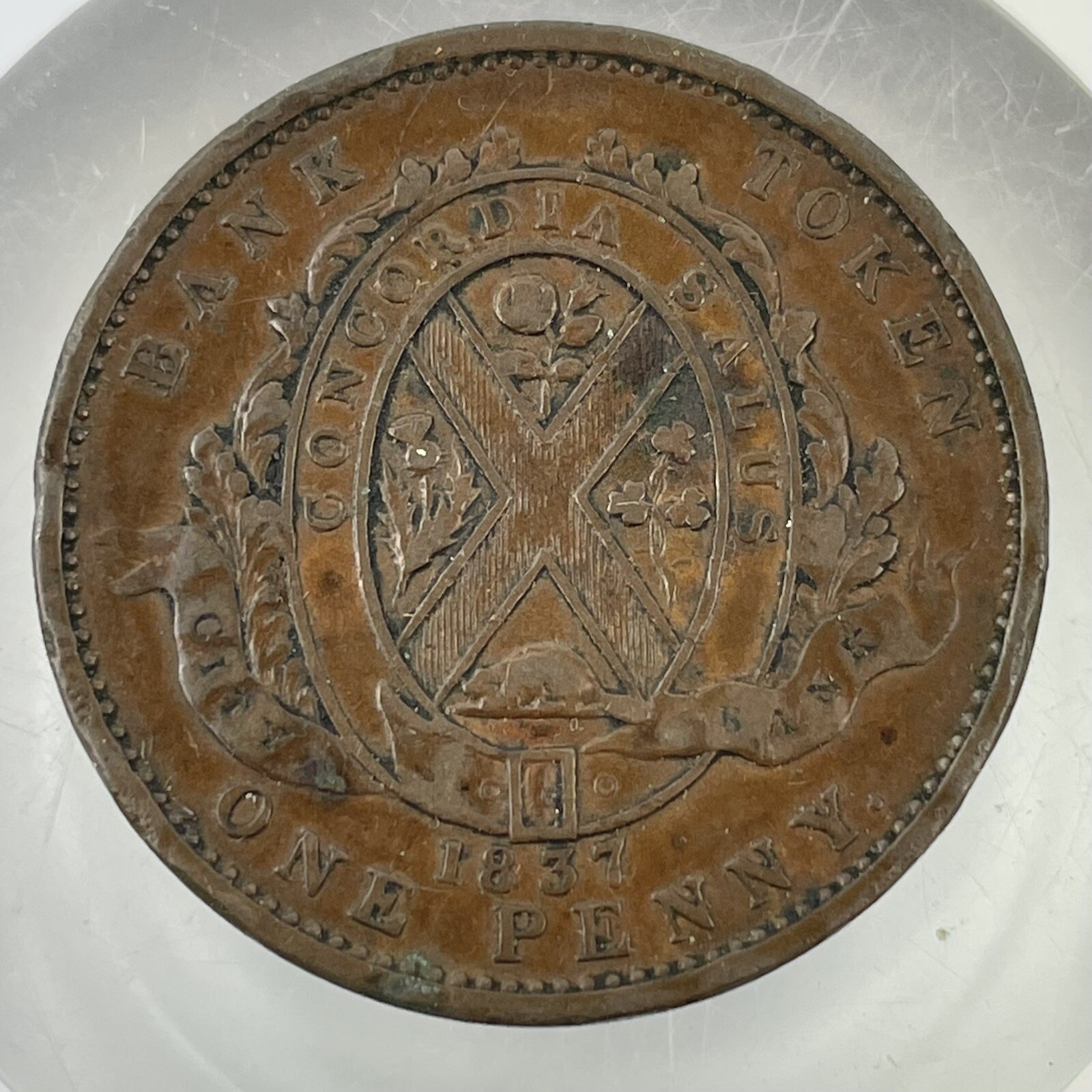 Canada Copper One Penny Bank Token 1837