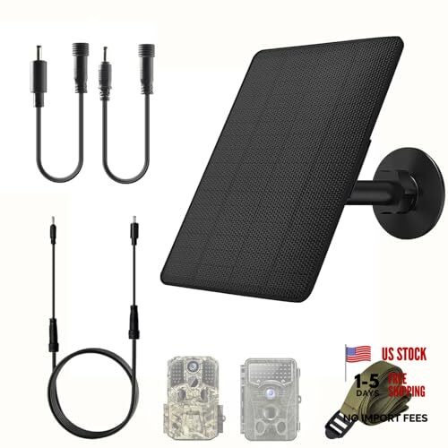 6W Solar Panel for Trail Cameras, 6V/9V/12V Solar Battery Charger Kit Built-in