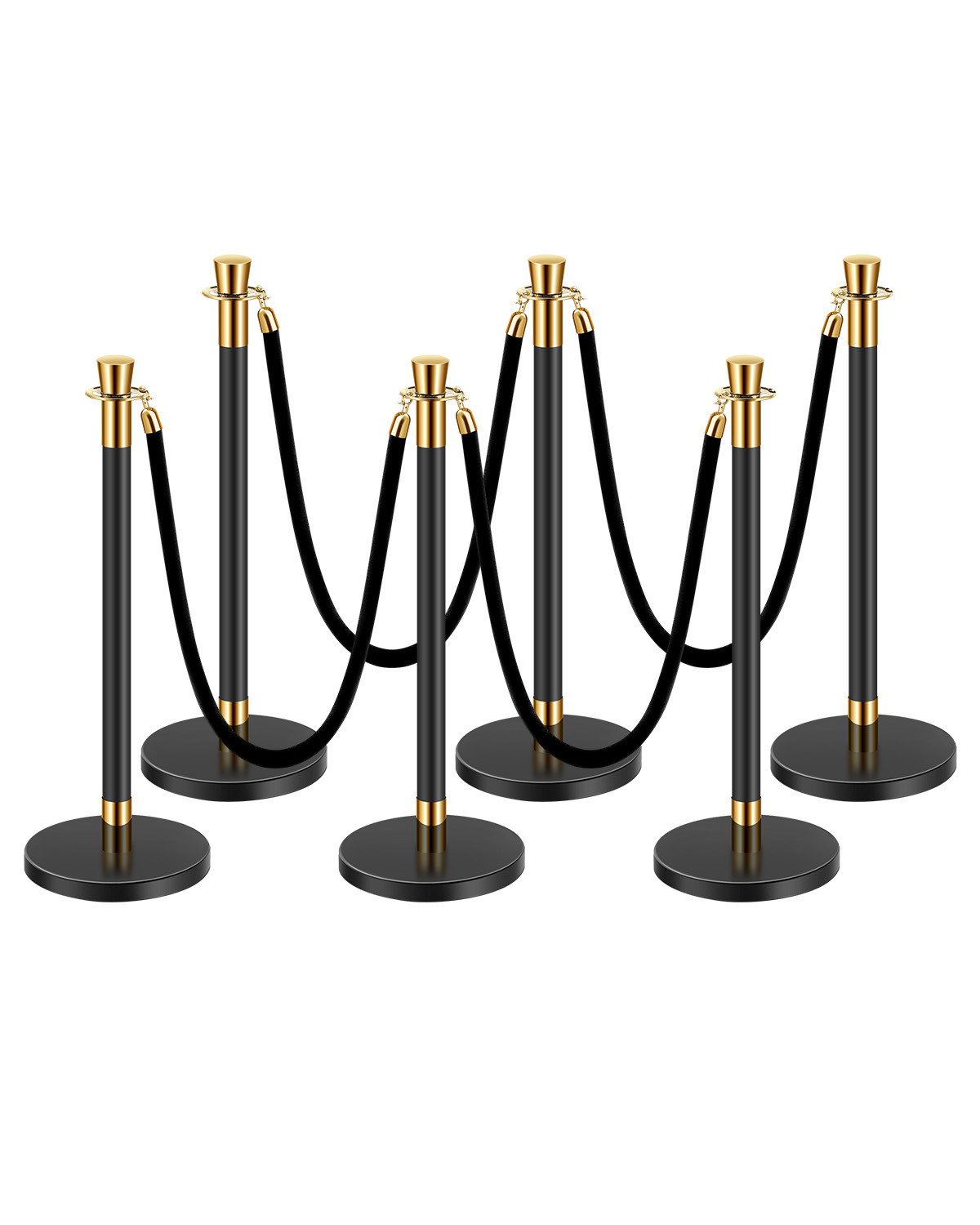 Uimoso 6Pcs Stanchion Posts Queue Barrier Crowd Control Sand Injection Base