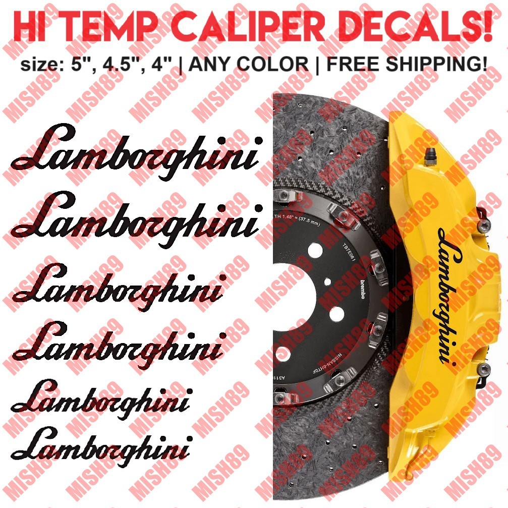 Lamborghini Brake Caliper Decal Lambo Hi Temp Caliper Vinyl Sticker - Any Color