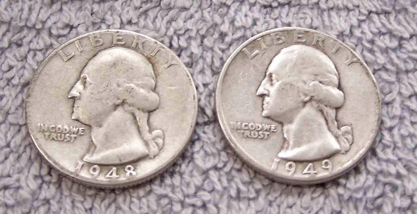 (2) washington Silver Quarters 1941- 1942  #38
