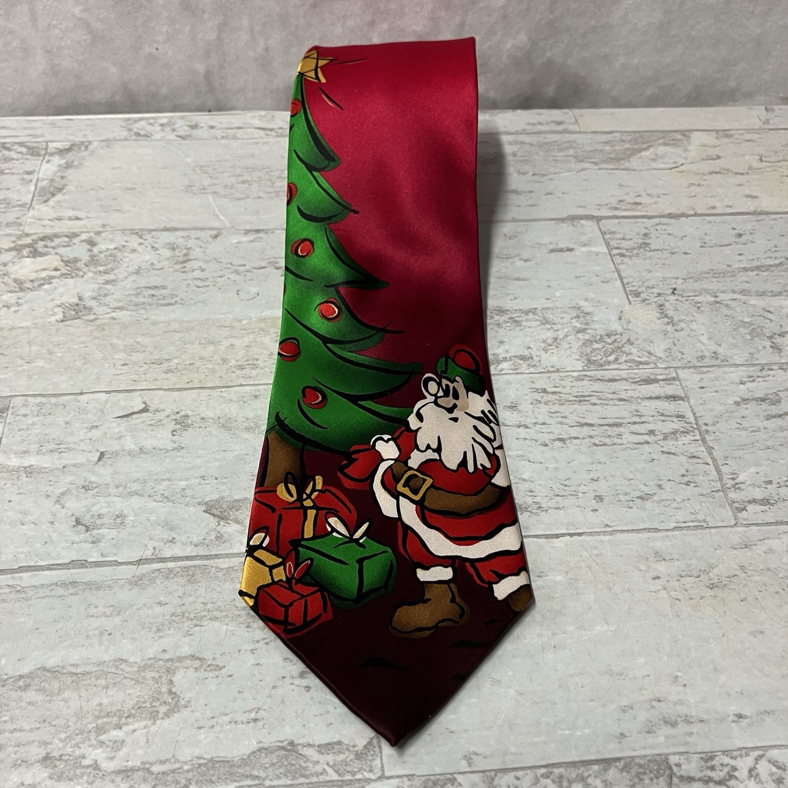 Jerry Garcia Necktie Tie Merry Christmas Collection #47 Red 100% Silk Limited