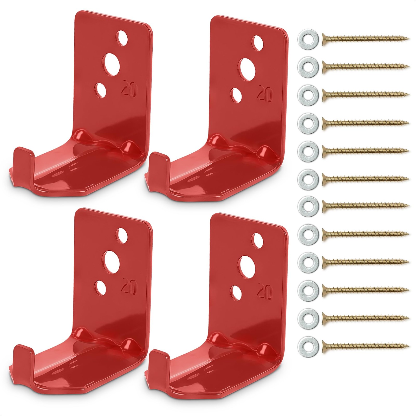 4 Pack Fire Extinguisher Mount Brackets Wall Hooks with Screws