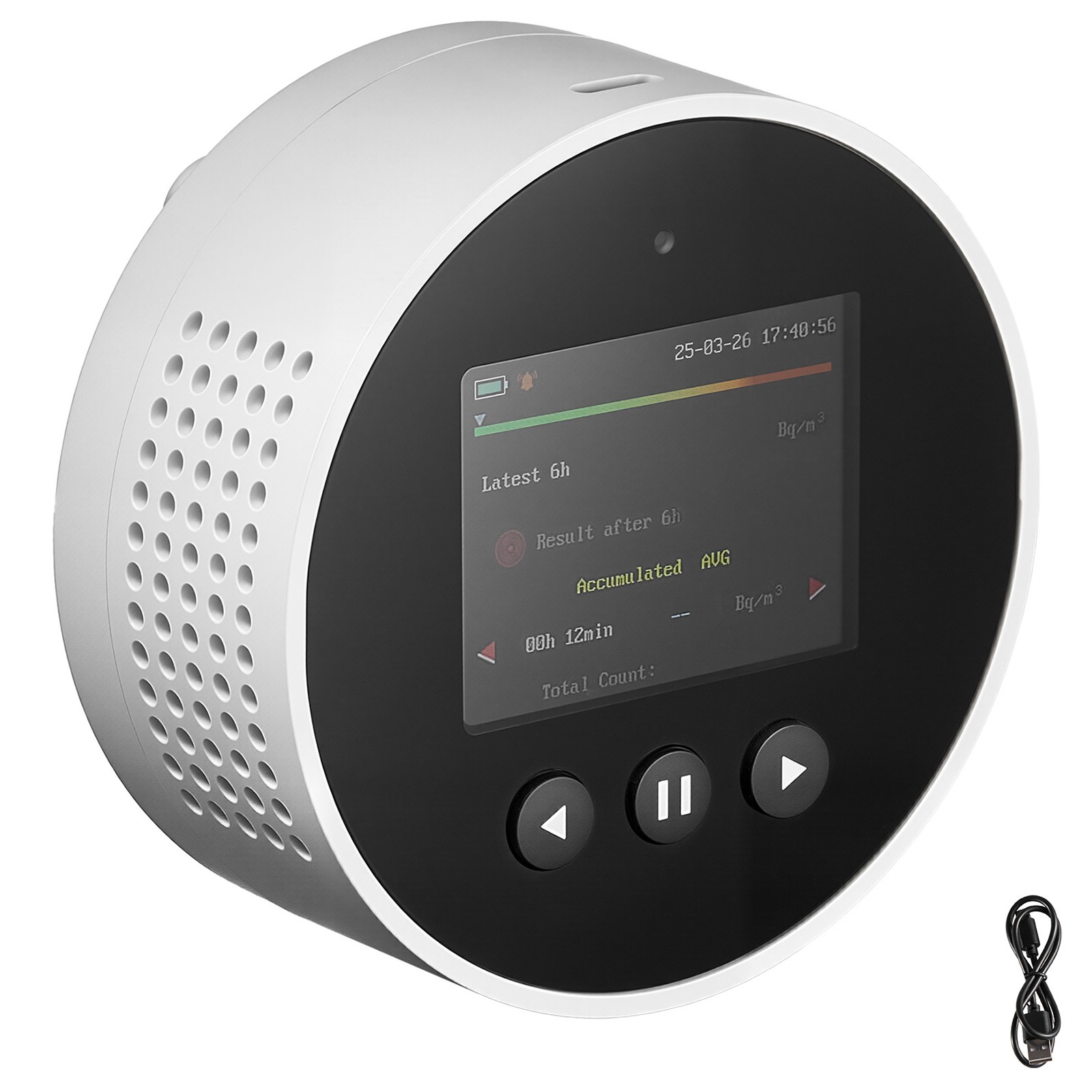 Radon Air Quality Meter Detector for Home 3.3Bq/m³ to 37kBq/m³ Battery Powered