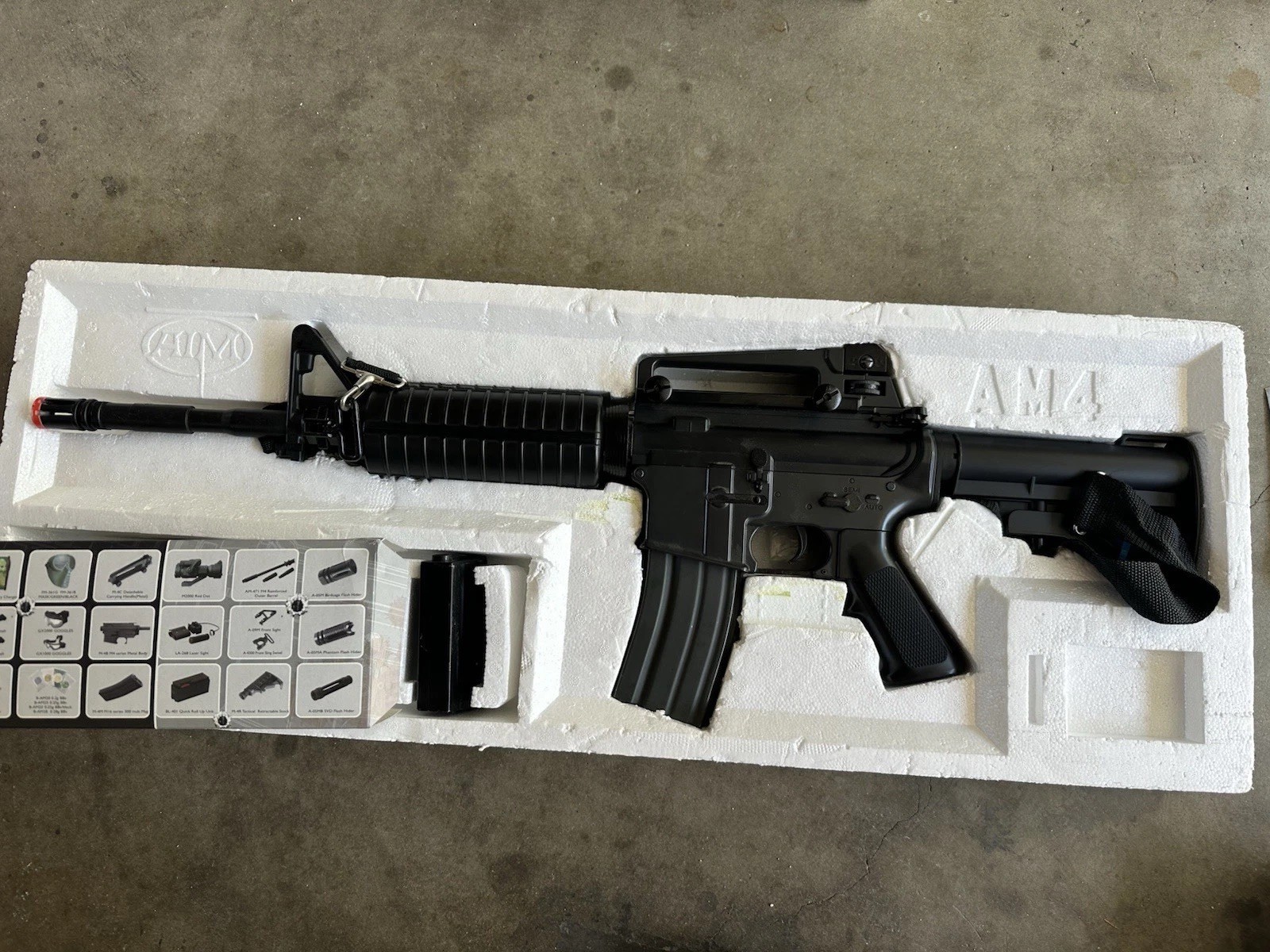 AM4 A1 Style AEG Air Soft Gun Semi/fully Automatic ASG W/ Box No batteries READ