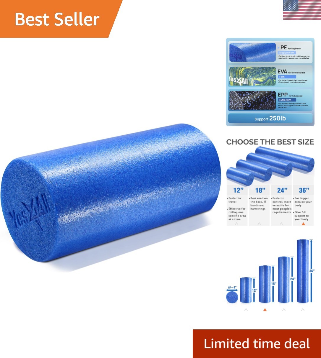 High-Quality Medium Firm Foam Roller - Enhance Flexibility & Increase Mobility