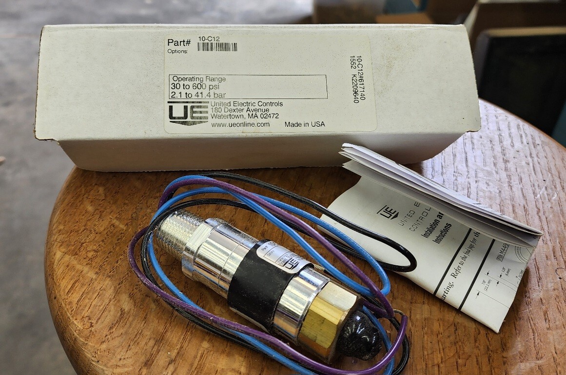 SPECTRA UNITED ELECTRIC PRESSURE SWITCH 10-C12 10C12 30-600PSI - New