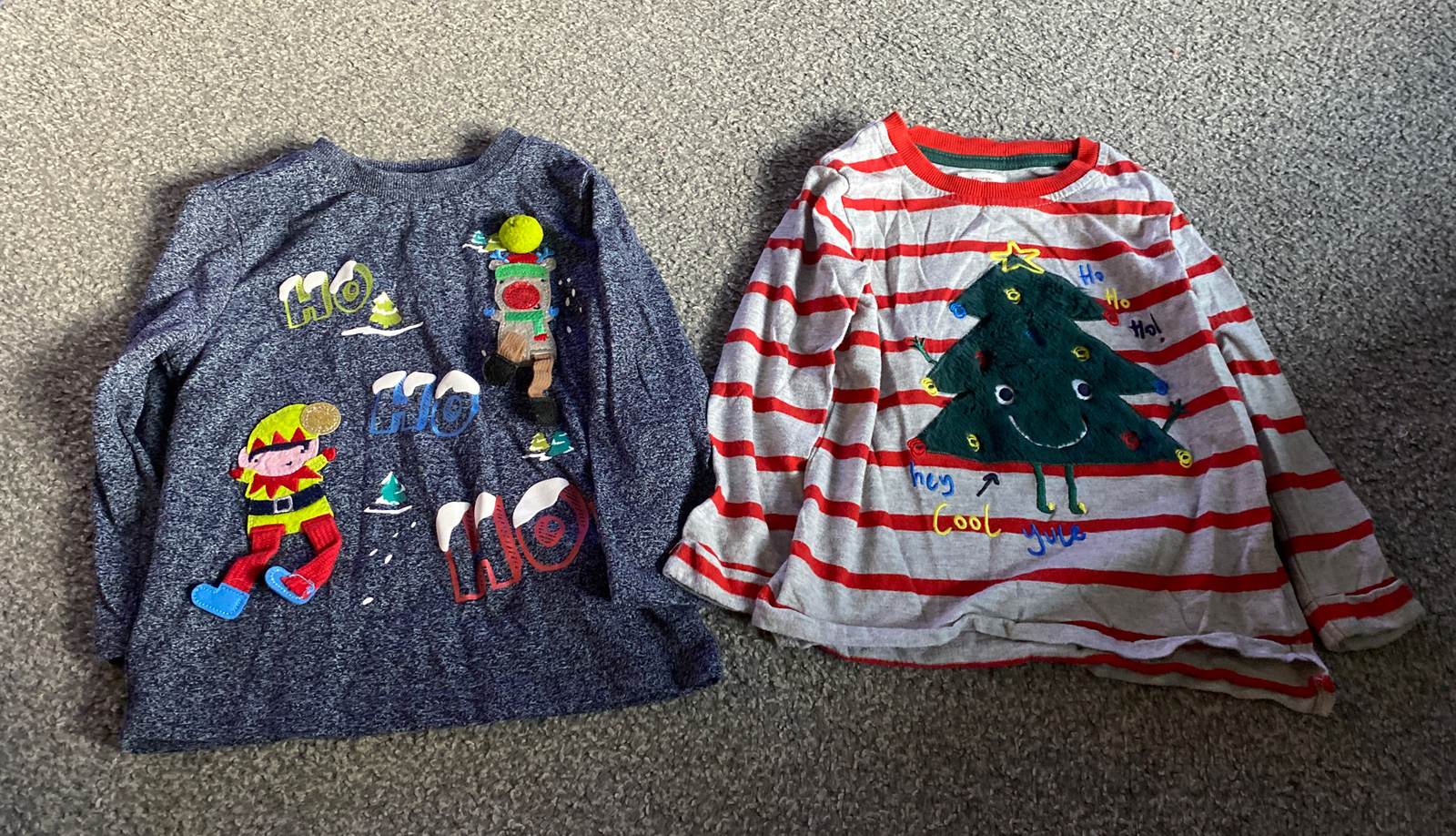 christmas tshirts 18-24 months x2