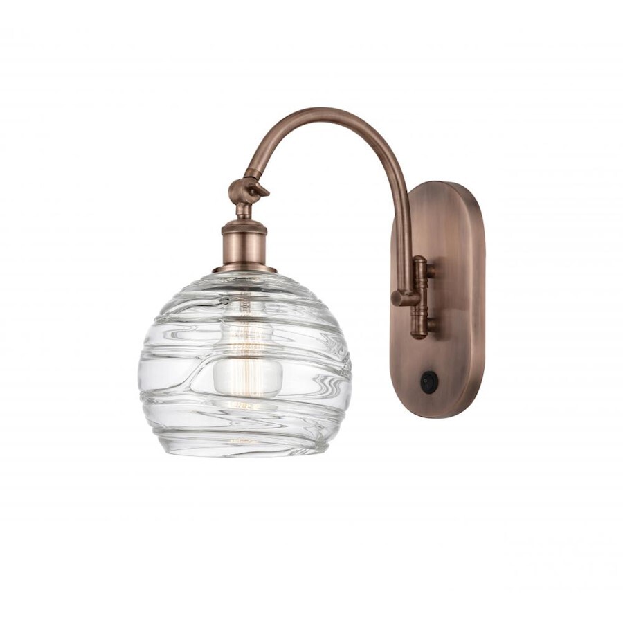 Innovations Ballston Athens Deco Swirl 8" 1 Light Sconce, CP - 518-1W-AC-G1213-8