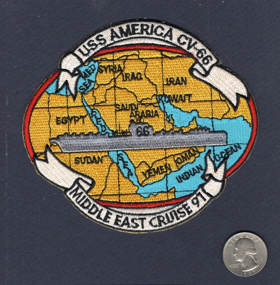 Original CV-66 USS AMERICA Middle East Cruise 1997 US NAVY Squadron Ship Patch