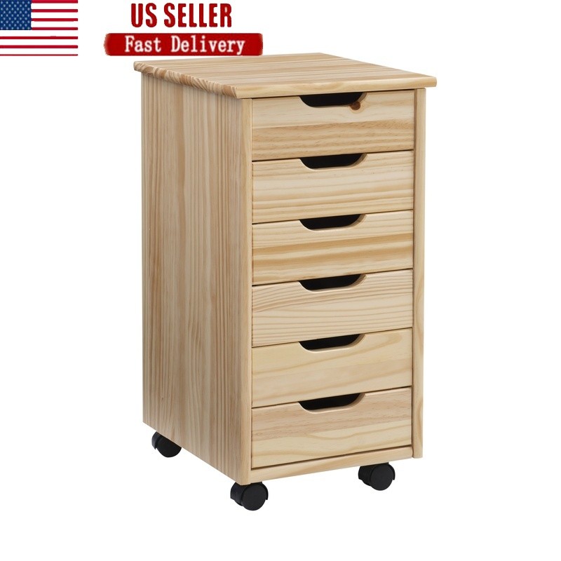 Compact 6-Drawer Rolling Storage Cart Mobile Organizer Home Office Craft Room US