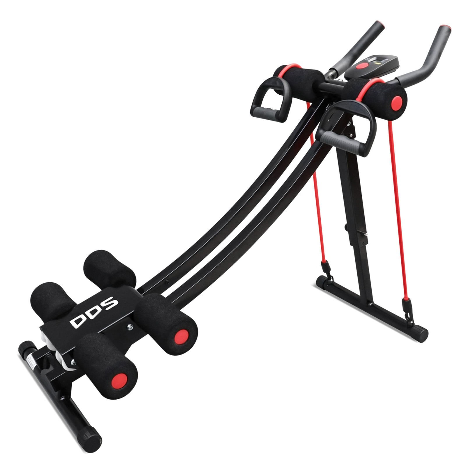 Foldable Ab Machine, Equipment Abdominal Trainer Fitness LCD Monitor