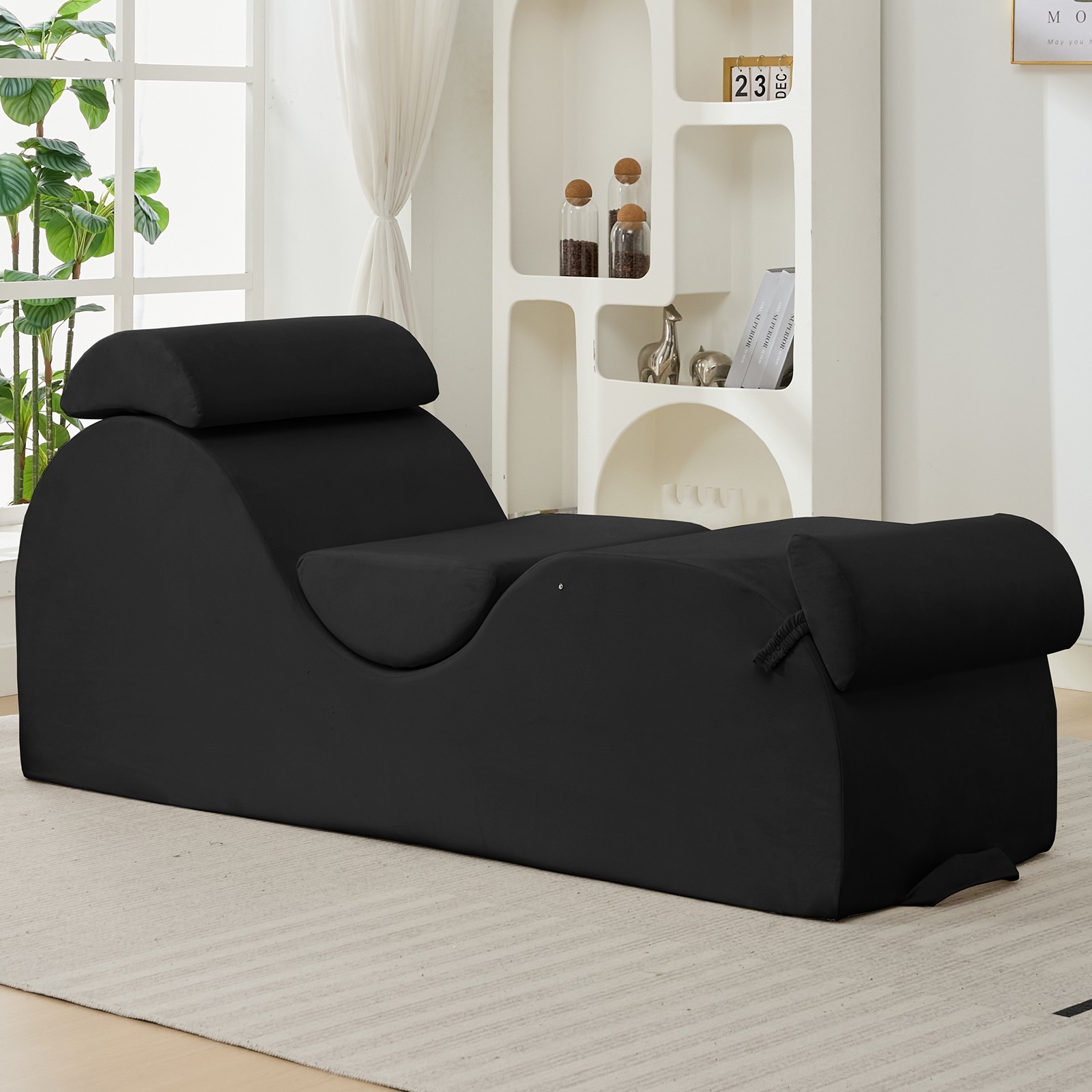 Zafly Yoga Chaise Lounge Indoor, Yoga Chaise, Ergonomic Reading Chair for Adults