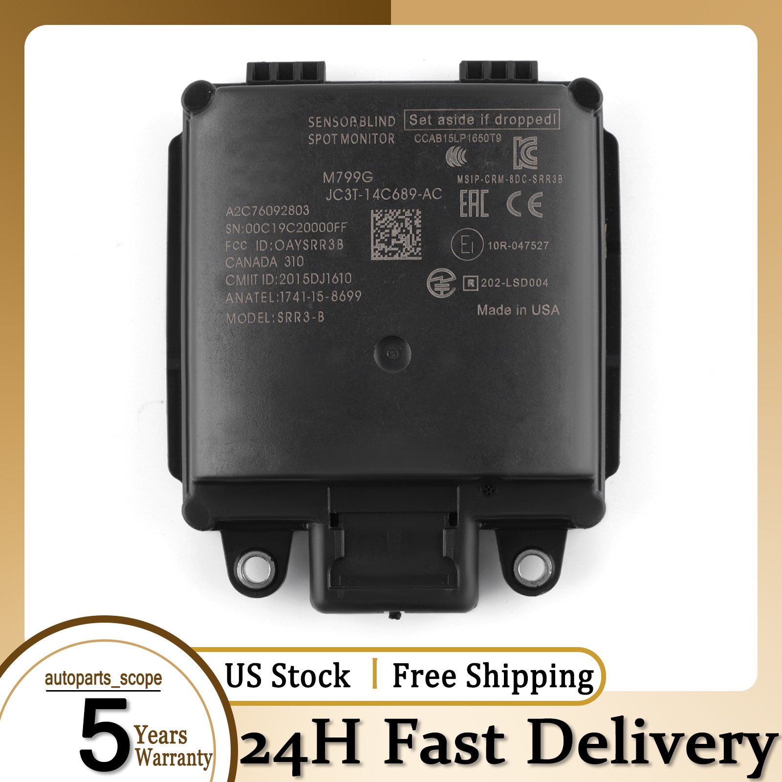 Sensor Blind Spot Monitor Alert Radar For Ford F150 F250SD F350SD JC3T-14C689-AC
