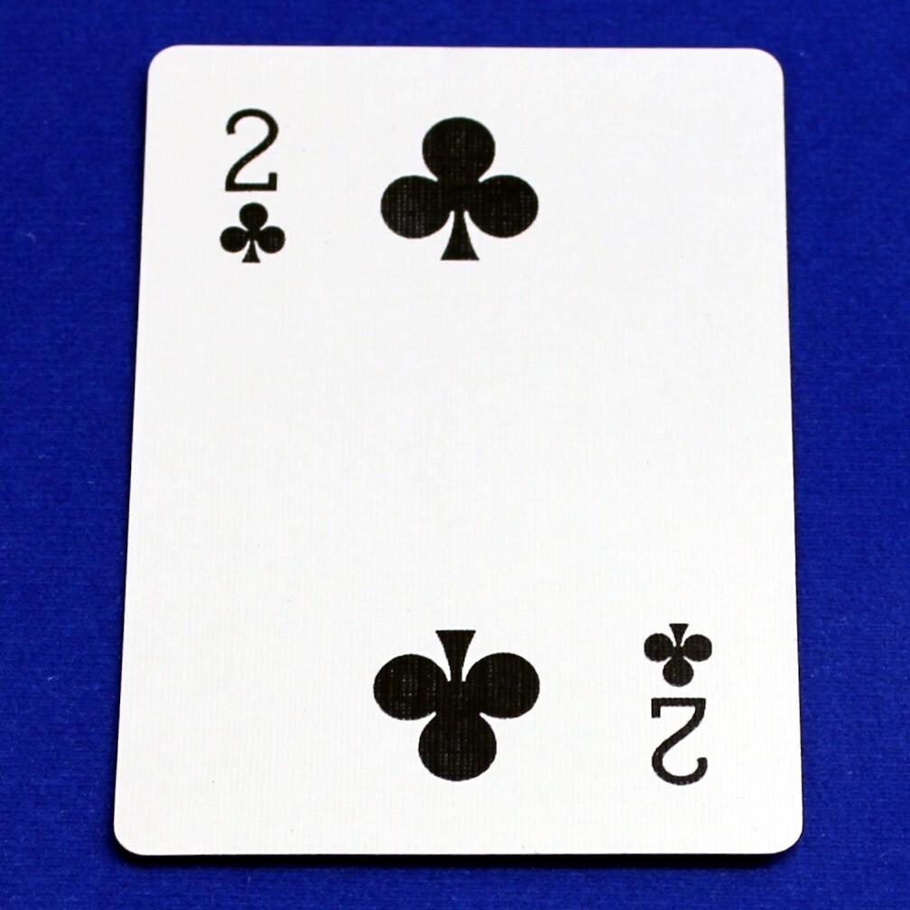 2 of Clubs - Moved In Corner Pips, Bicycle Printed Gaff Card, Blue