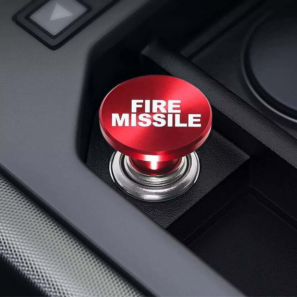 Fire Missile Push Button Design Car Cigarette Lighter Plug Socket Dust Cap Cover
