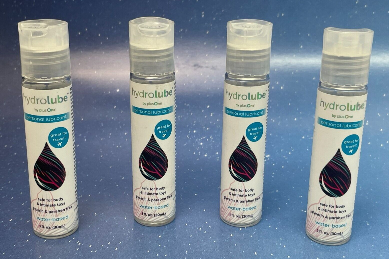 *4-PACK* hydrolube by plusOne Personal Travel Size Lubricant, 1 OZ