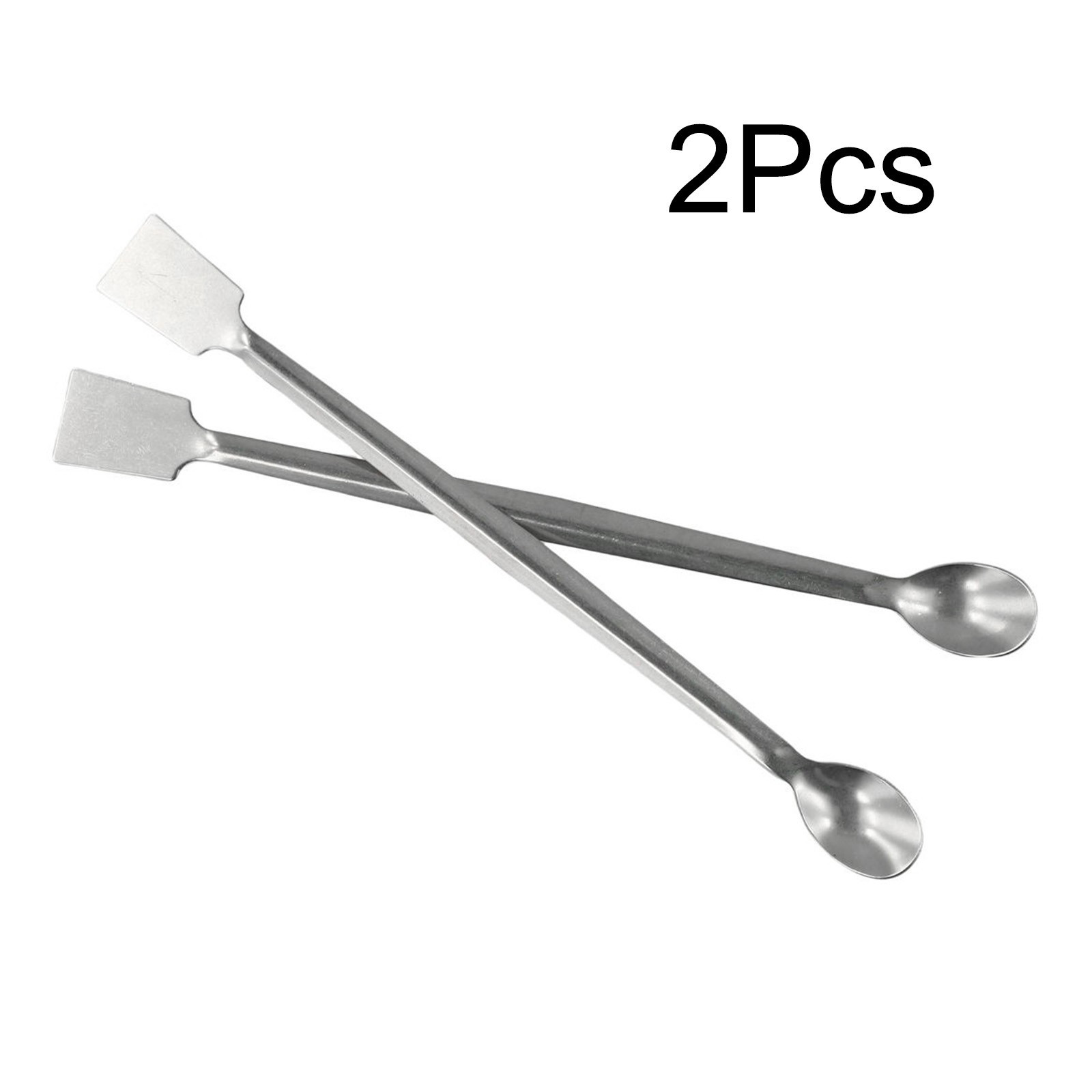 Stainless Steel Reagent Sampling Spoon 2Pcs 20cm Length Double End Lab Tool