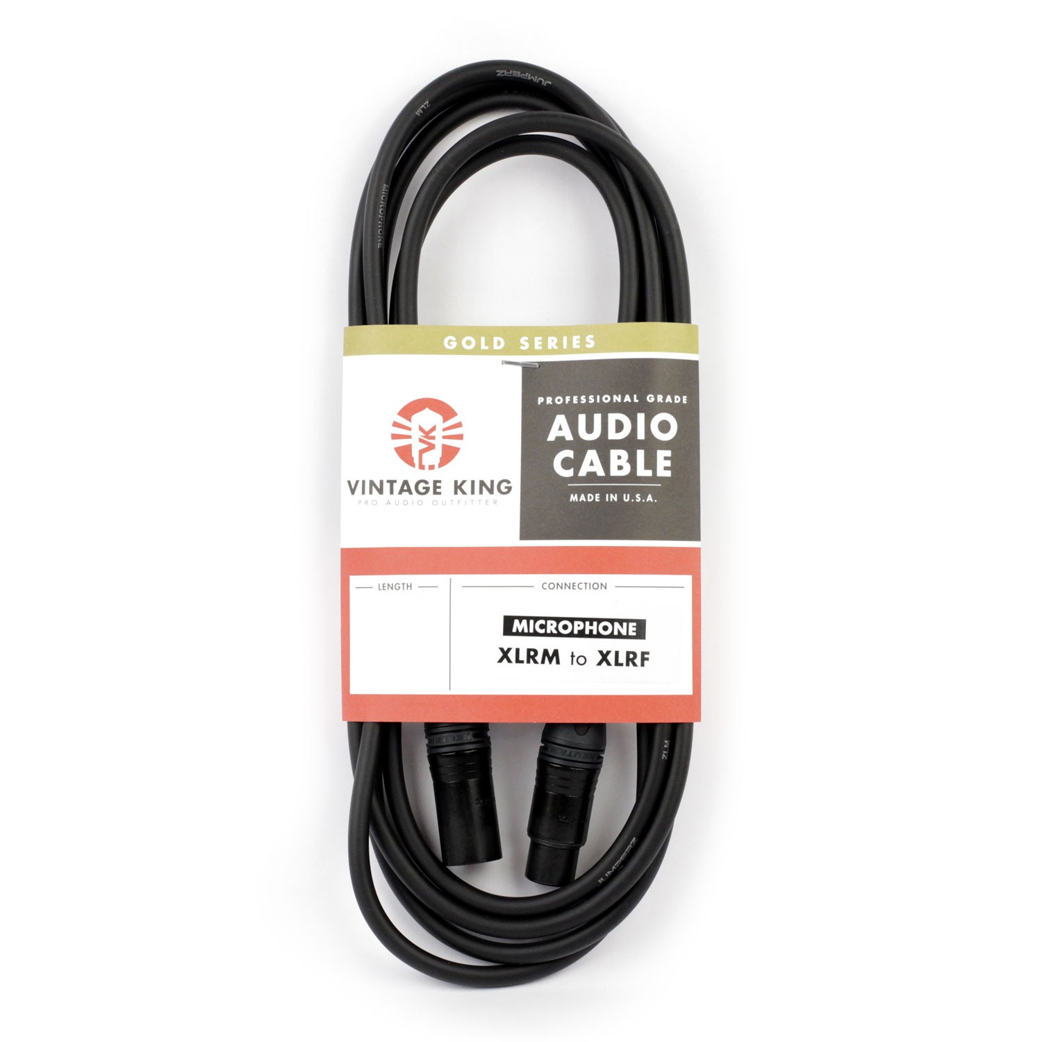 Vintage King Gold Series Studio Mic Cable - 3' (Demo Deal)