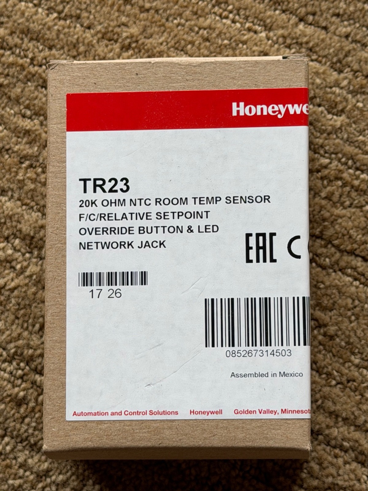 Honeywell Non Linear Thermostat TR23 - New in the Original Box