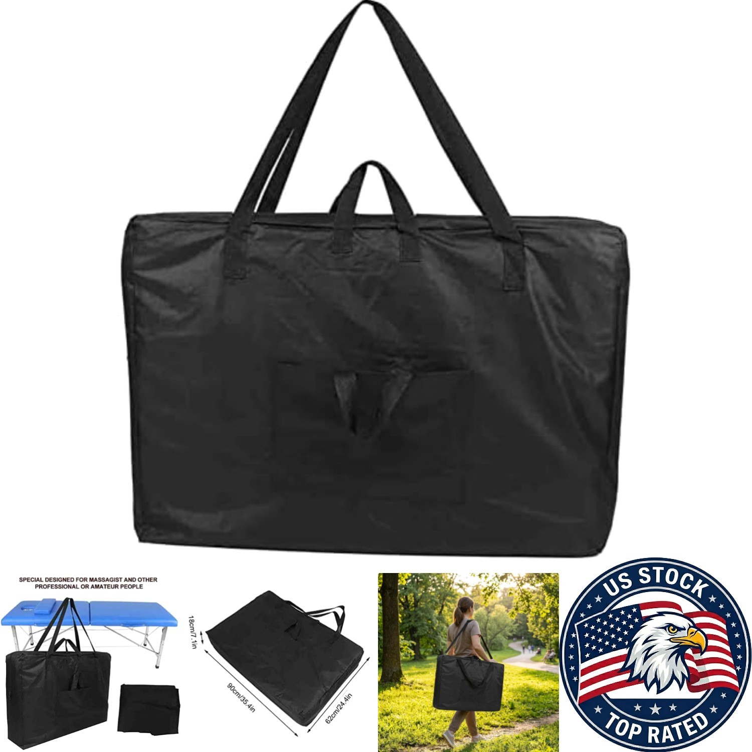 Universal Massage Bed Carrying Bag - Durable Canvas, Space-Saving Design