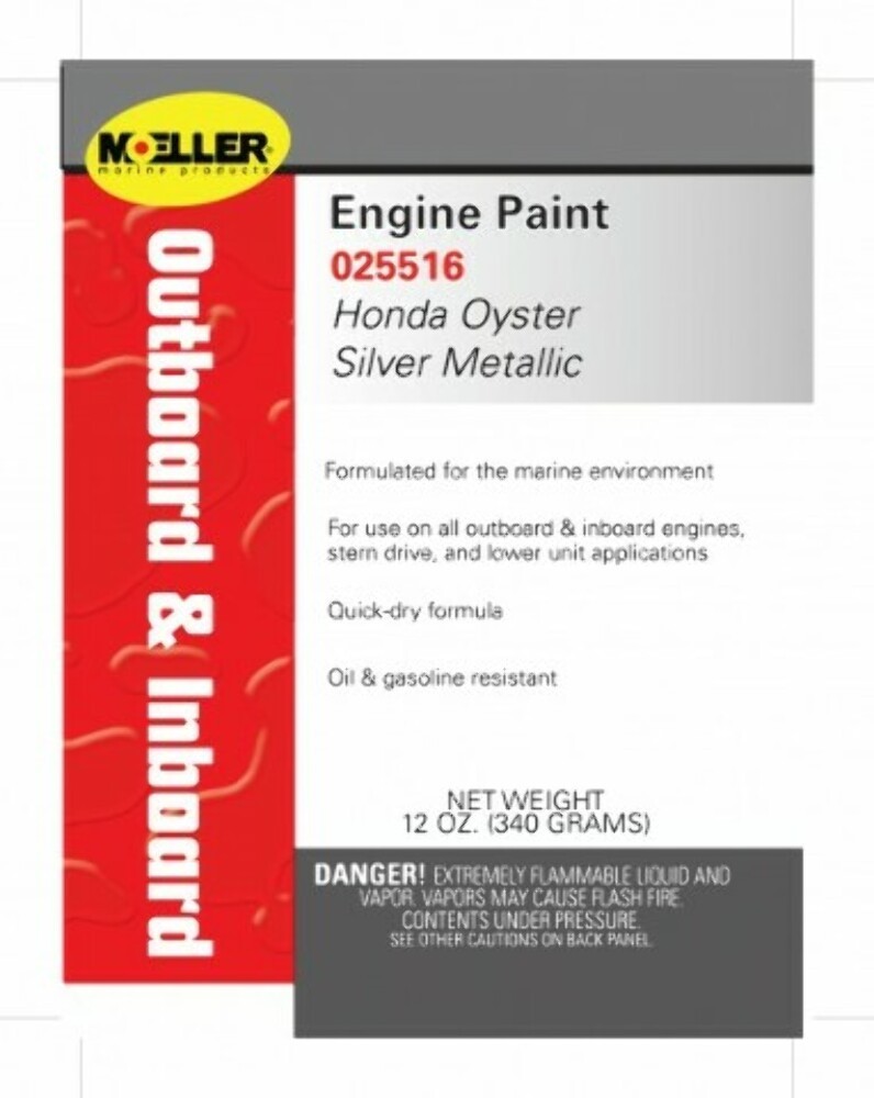Honda Oyster SILVER Metalic Spray Can Paint Aerosol Moeller 025516 Outboard Engi