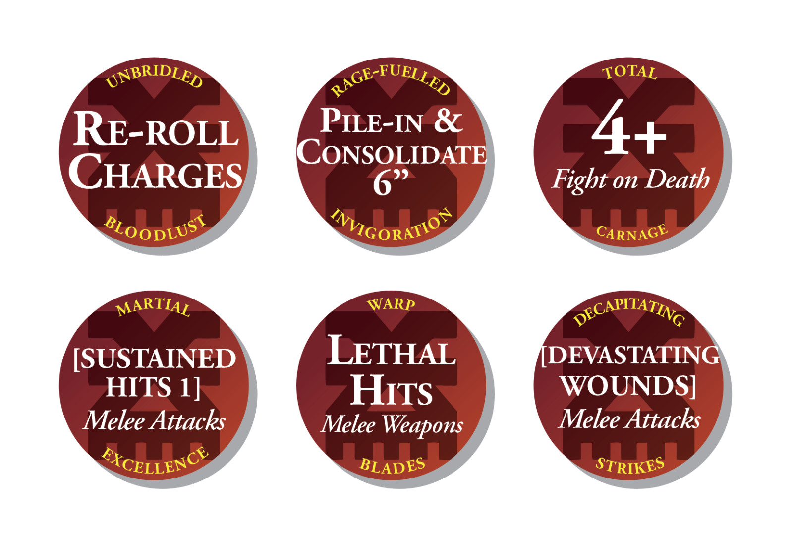 World Eaters Warhammer 40k Stratagems & Buff Tokens - 10th Edition