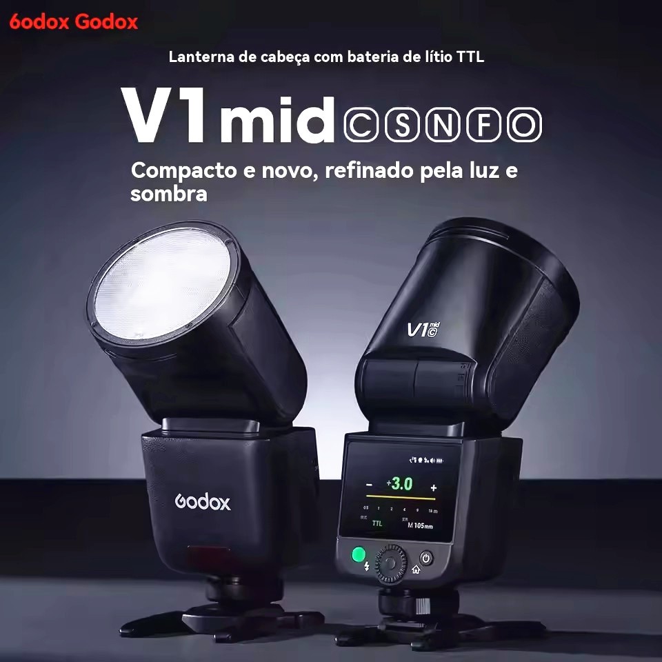 Godox V1 mid TTL HSS Round Head Flash Light Speedlite Canon Nikon Sony Olympus