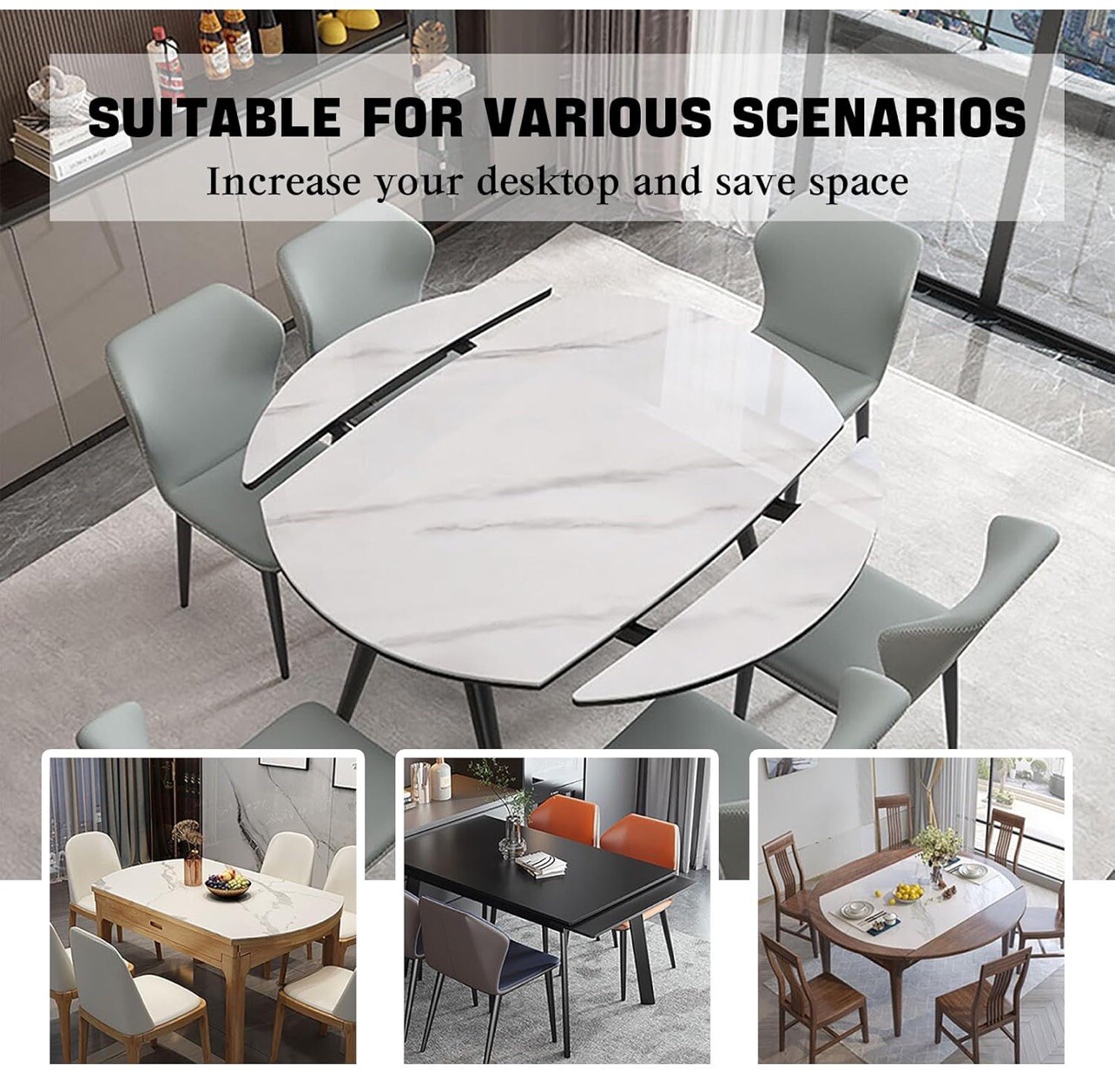Full Extension Table Slide, Aluminum Telescopic Cabinet Table Guide Rail Hing...