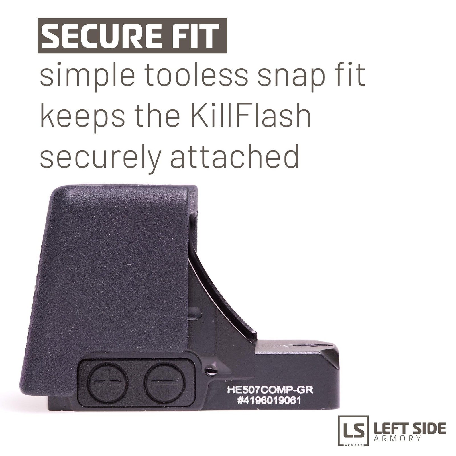 Left Side KillFlash - Anti Reflection Device for Holosun (HE507COMP) Black
