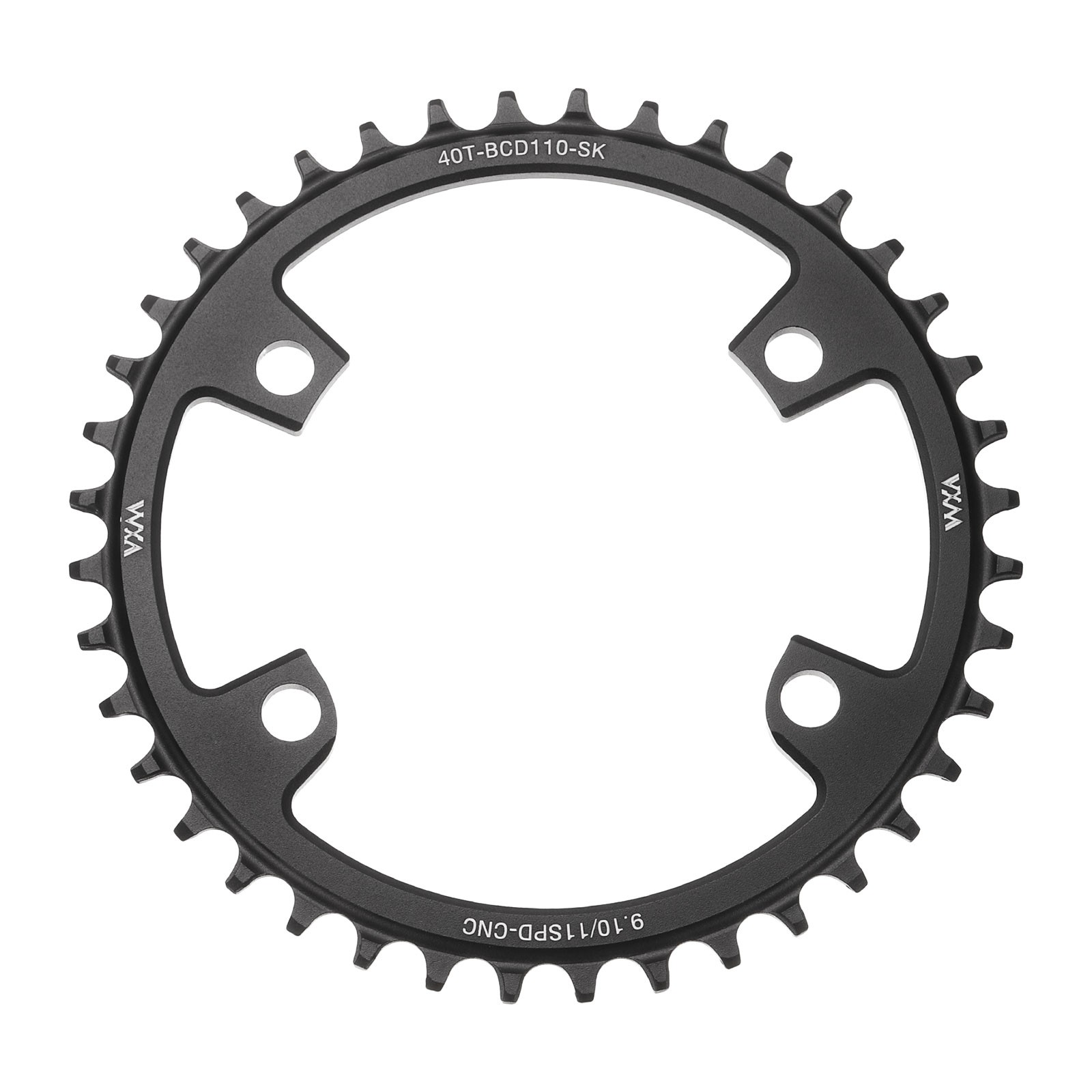 110BCD Bike Chainring 40T 168mm Diameter Round Aluminum Narrow Wide Tooth Black,