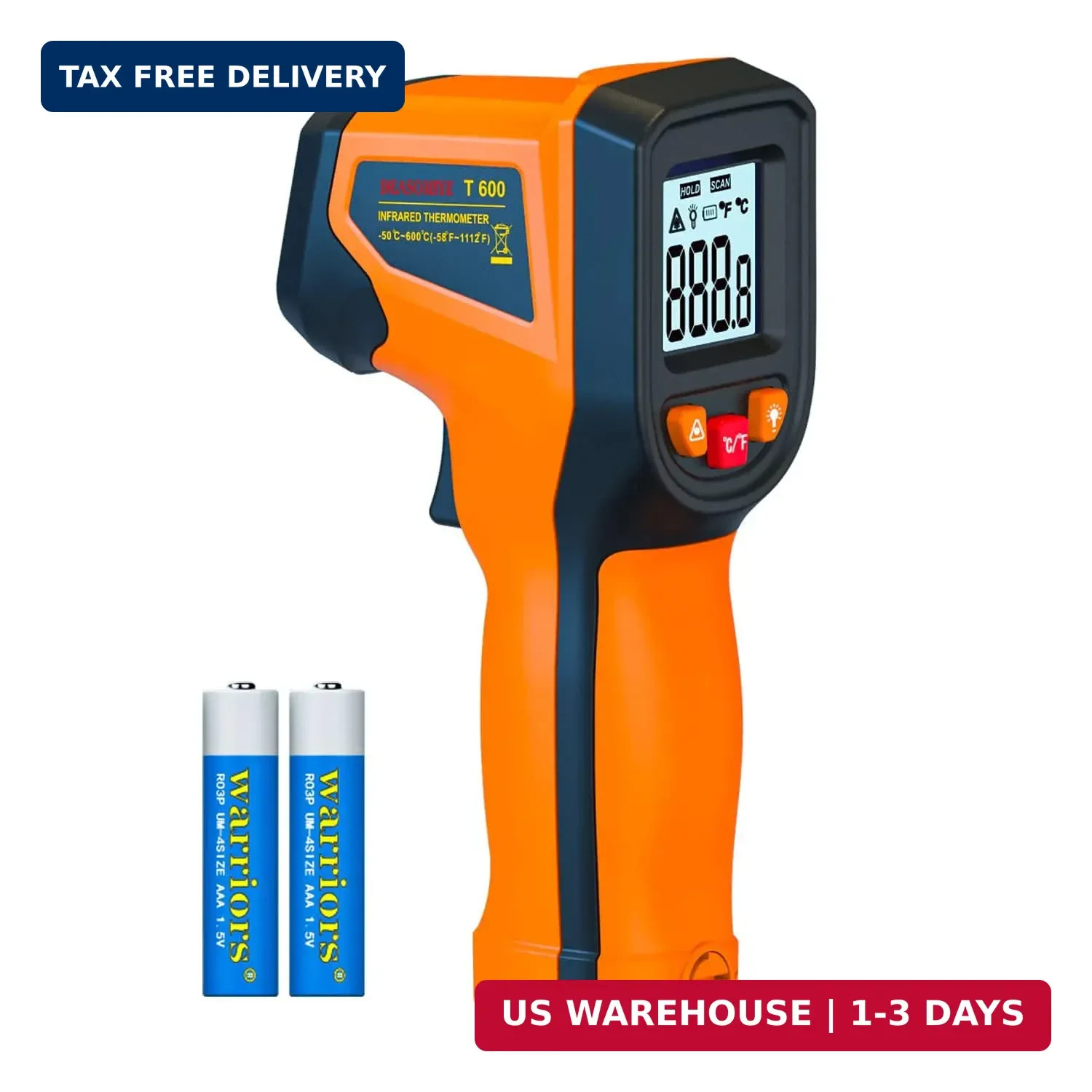 Laser Infrared Thermometer Non-Contact Digital Temperature Gun, -58℉～1112℉(-50℃～