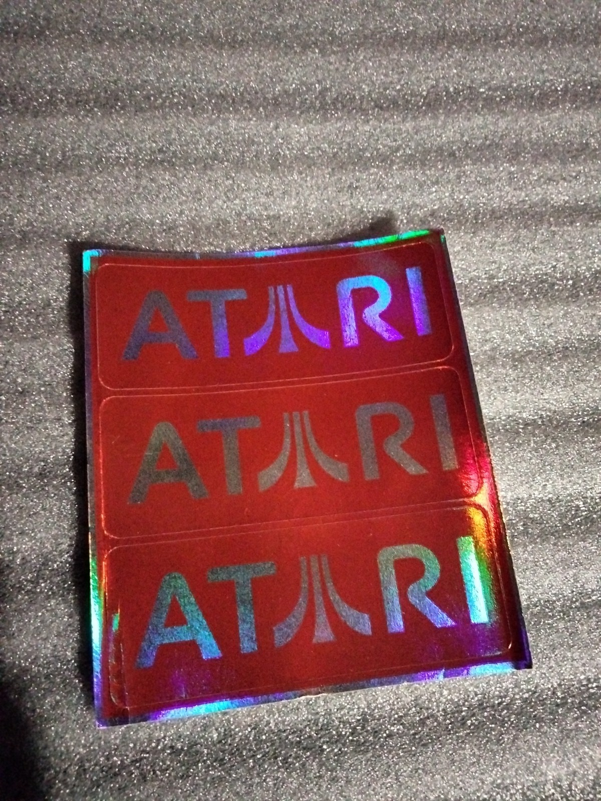Vintage Reflective Atari Sticker 3 1/4" By 3 3/4"