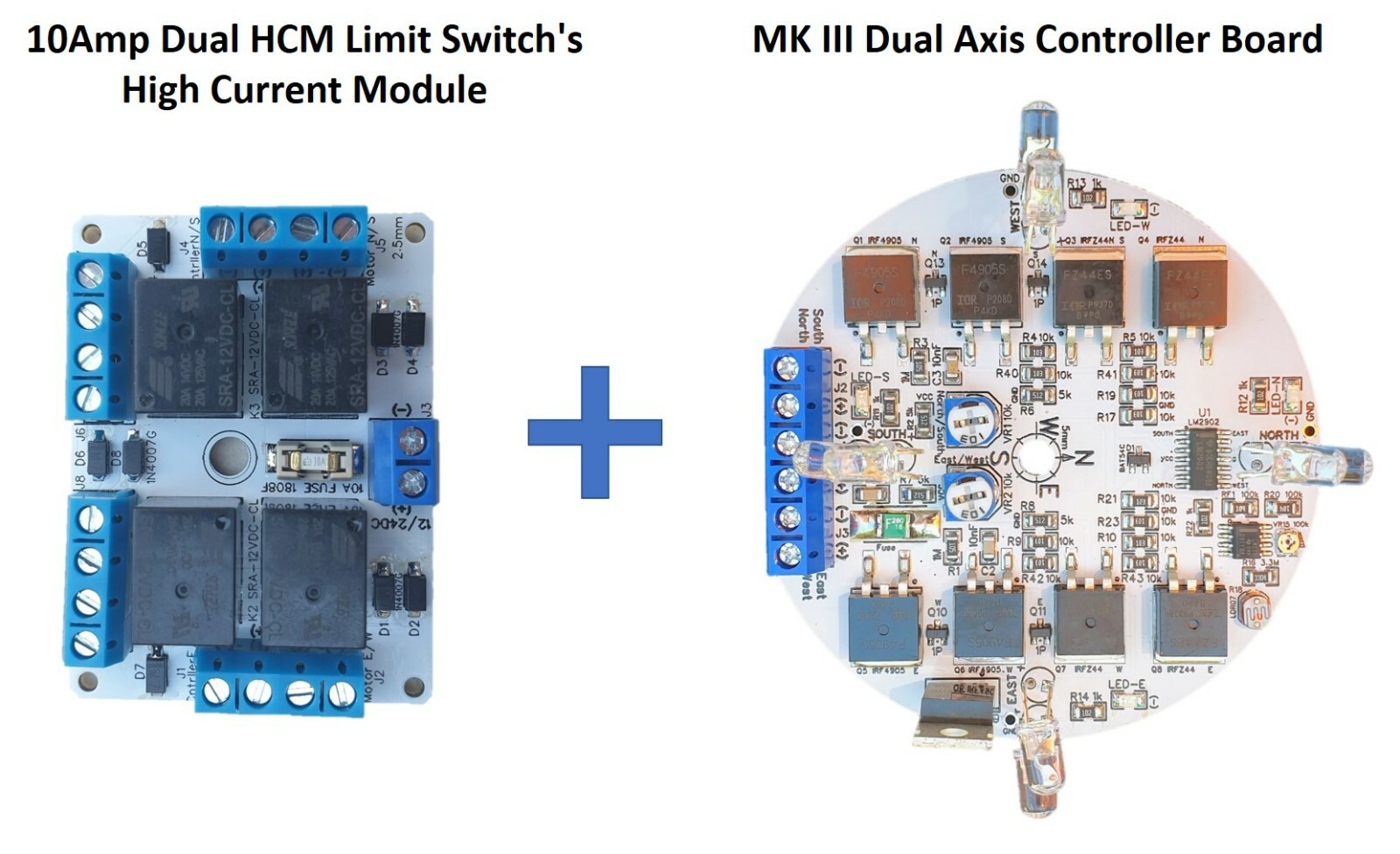 MKIII 12V DIY Dual Axis PV Sun Tracking Controller 10A Relay Module Limit Switch