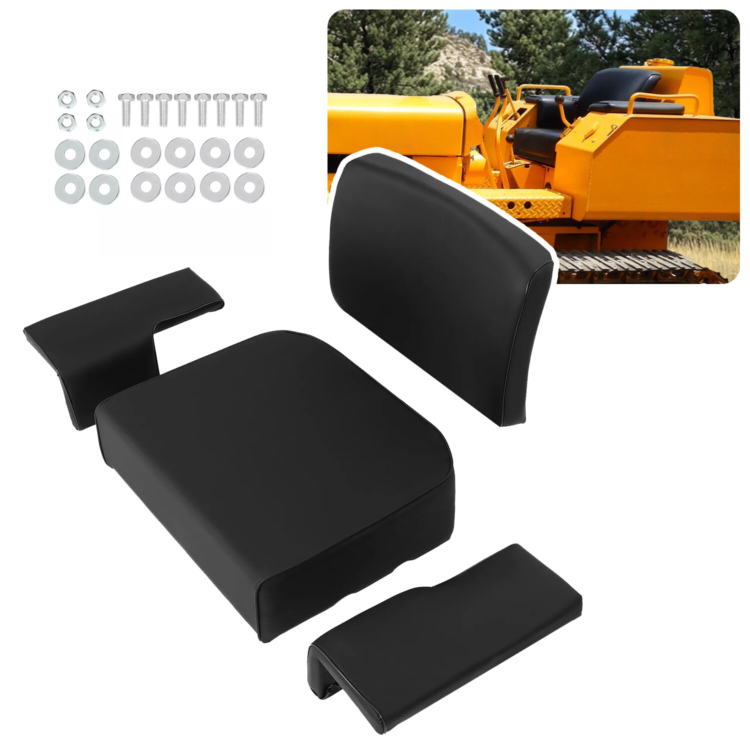 Seat Cushion Set Back Bottom For John Deere 350 350B 350C 450 450B 450C 550