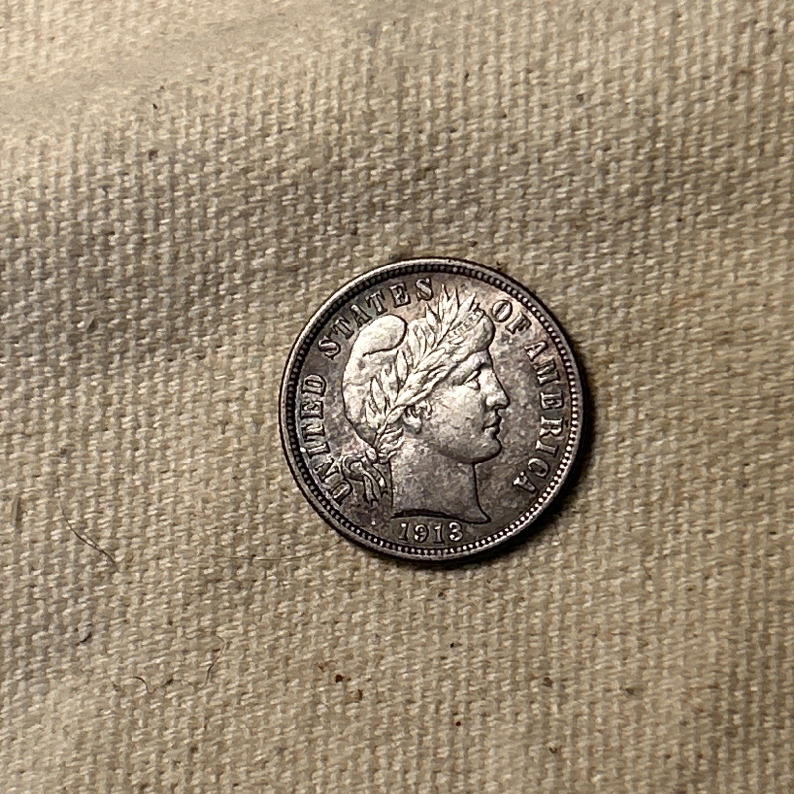 1913 Barber Dime, Choice BU QA1054 310-44