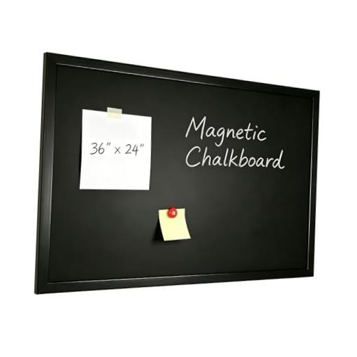 Magnetic Chalkboard, 36 x 24 Inch Blackboard with Wood Framed, 36" x 24"