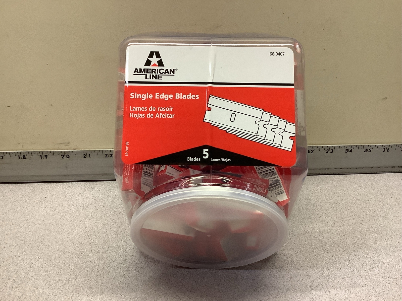 American LINE 66-0407 Razor Blade Bucket, Single Edge Carbon Steel Blades 500!