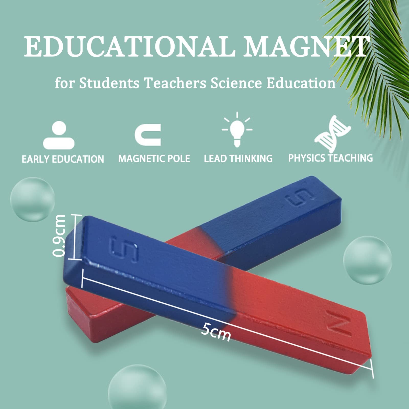 2 Pack Bar Magnets for Science Experiments North South Educational Magnet